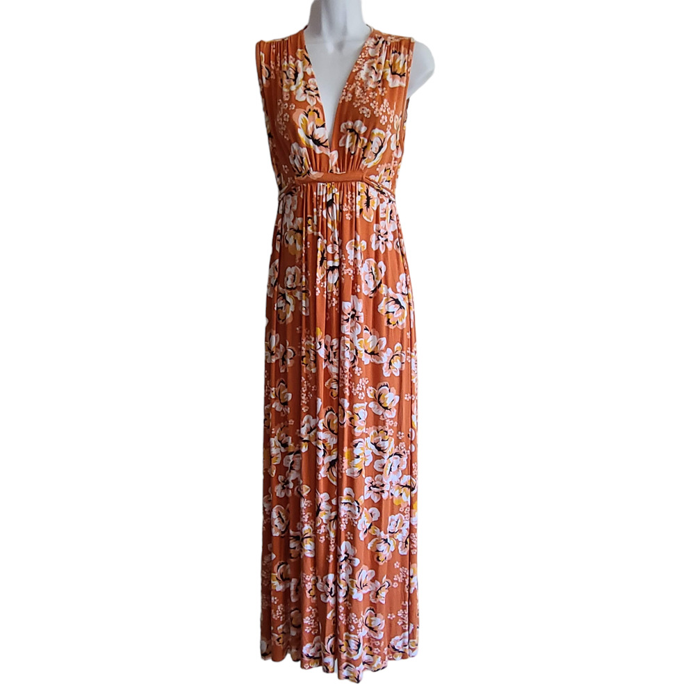 RACHEL PALLY Orange Floral Zahara Sleeveless Maternity‎ Maxi Dress Women's XS - Picture 2 of 15